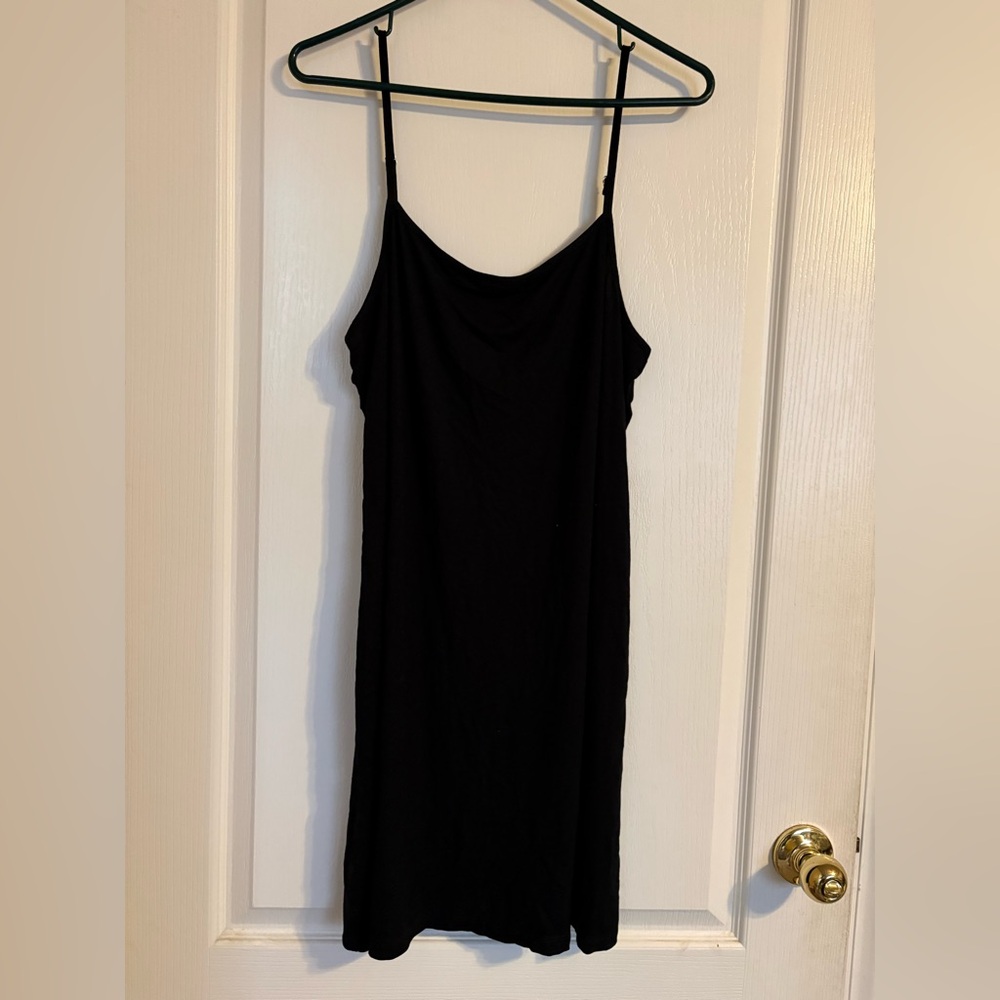 Avec Les Filles Classic Black Mini Slip Dress XL Basic Party Club Travel Beach